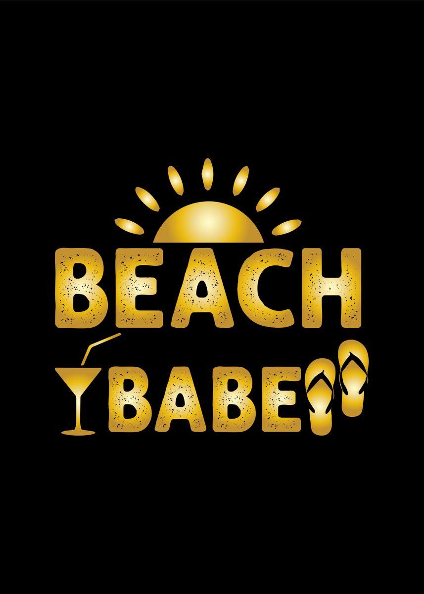 'Beach Babe' Poster by Aesthetic Posters Displate