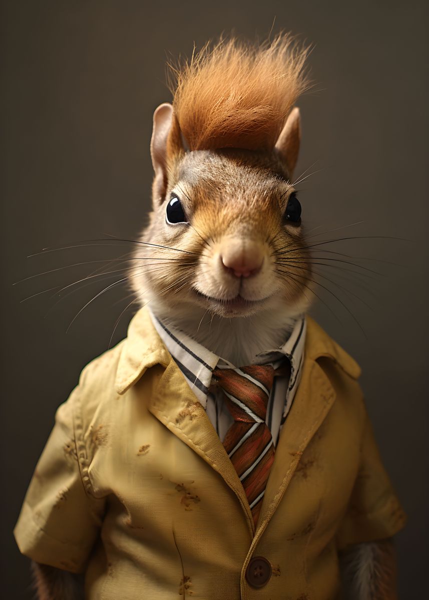Style Squirrel '80s Style Squirrel' Poster, picture, metal print, paint by Makadur ...