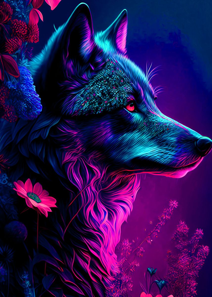 'Brilliant Wolf' Poster, picture, metal print, paint by Tiker Arts ...