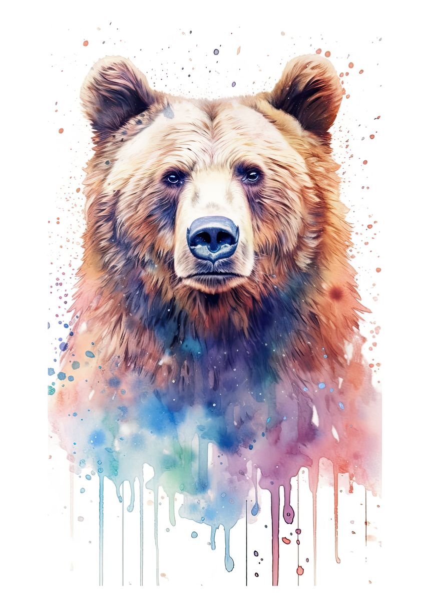 bear watercolor painting