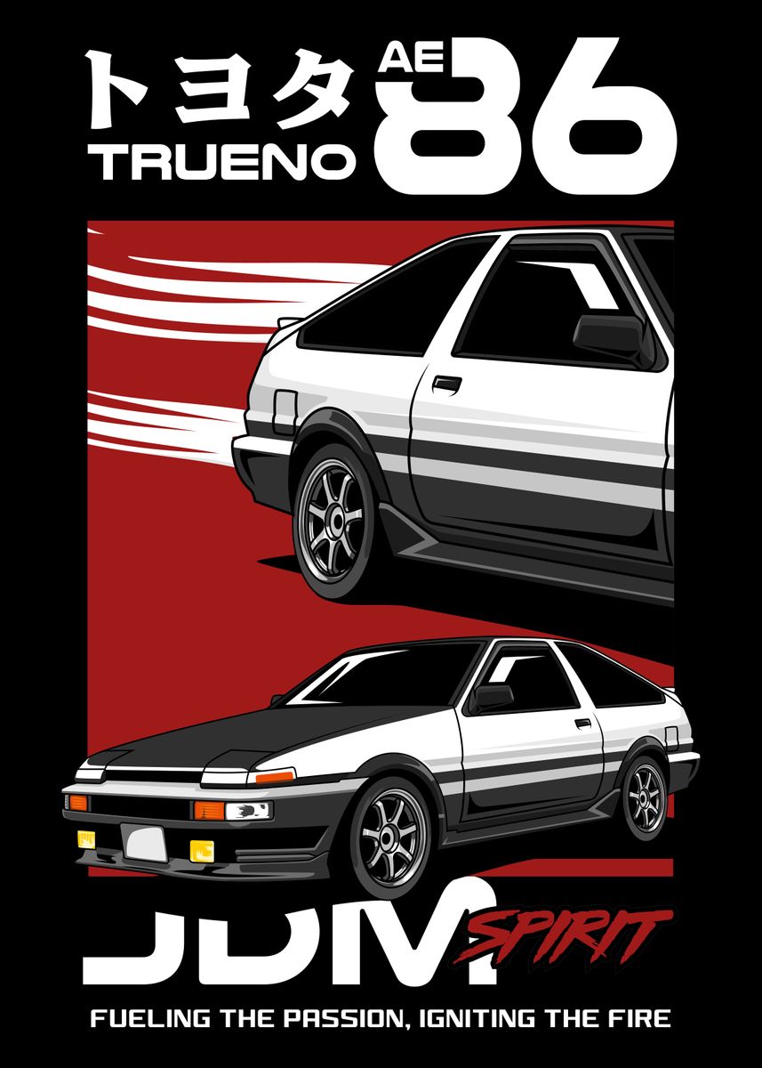 'Trueno Japan Car' Poster, picture, metal print, paint by Berkah Jaya ...