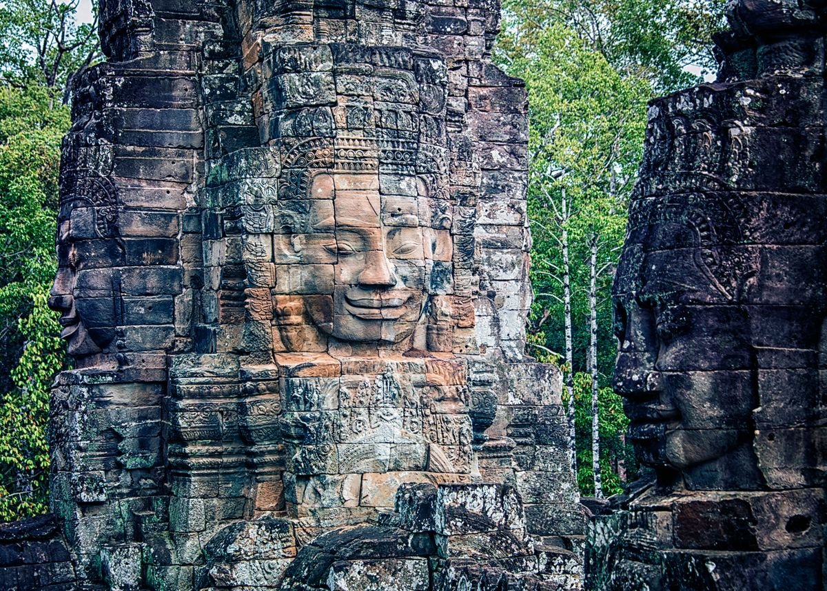 'Bayon Temple' Poster by Mango Art | Displate