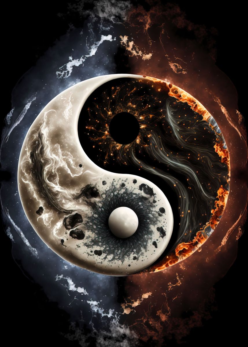 'Yin and Yang Balance' Poster, picture, metal print, paint by Creative ...