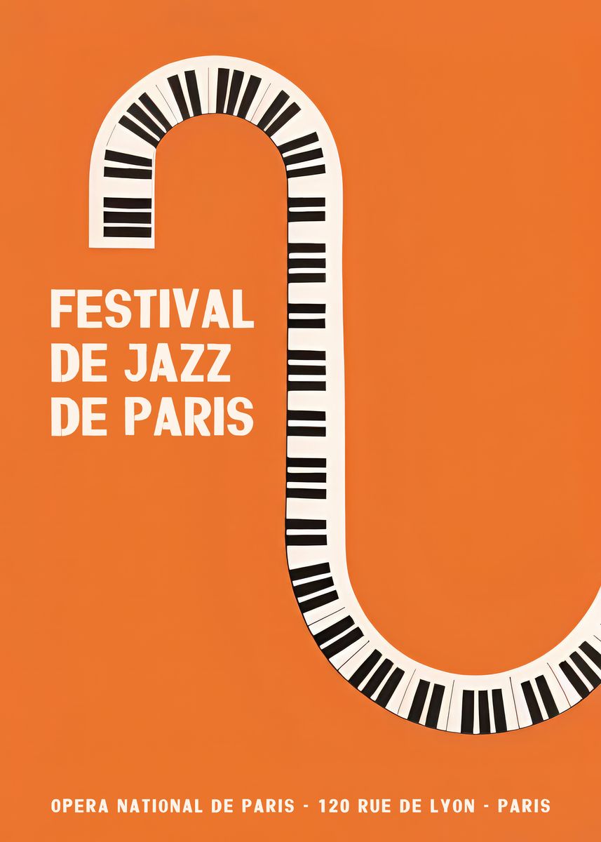 'Paris Jazz Festival Poster' Poster by BluePinkPanther Displate