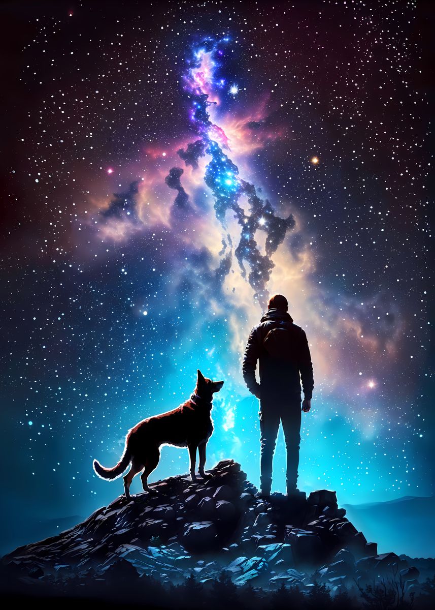 'Man And His Dog Universe' Poster by Luong Phat | Displate