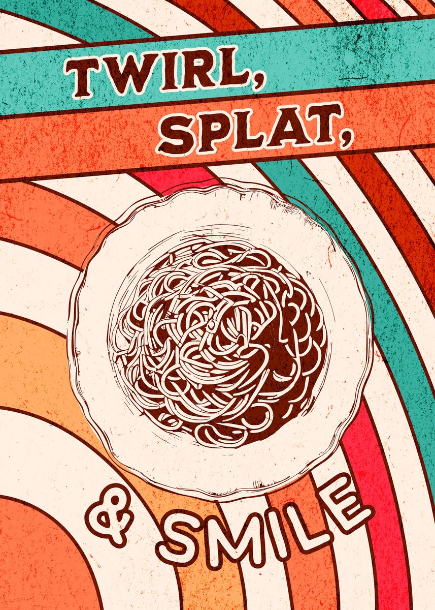 'Spaghetti Lover Retro Art' Poster, picture, metal print, paint by ...