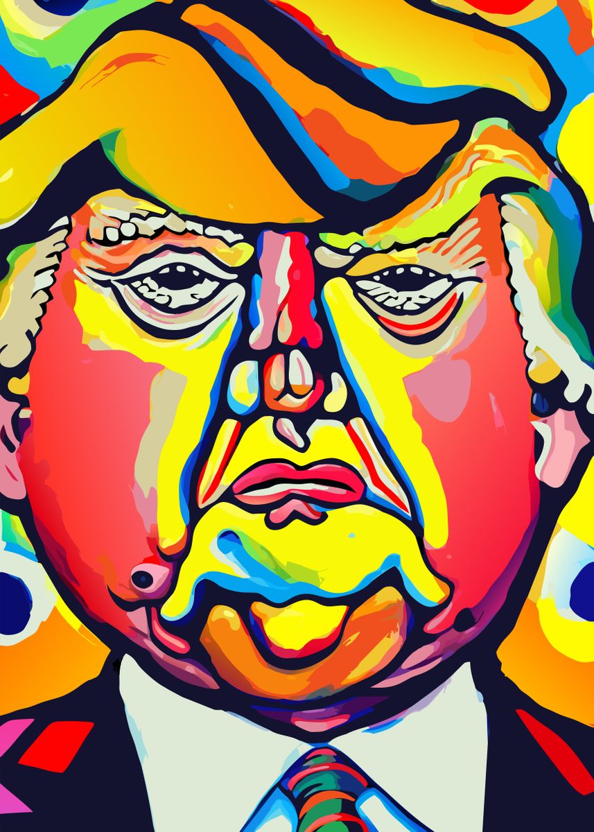 Donald Trump Portrait Poster By Prawny Displate