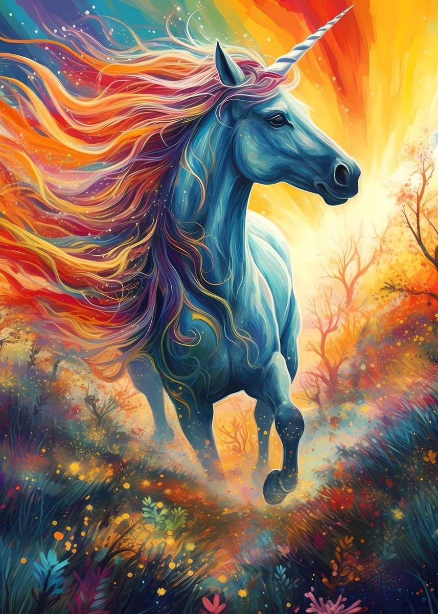 'Unicorn Horse Fantasy ' Poster, picture, metal print, paint by ...