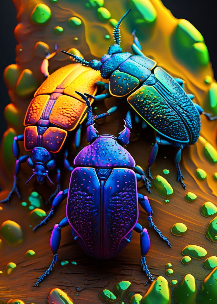 'Deathwatch Beetles ' Poster, picture, metal print, paint by Morgan ...