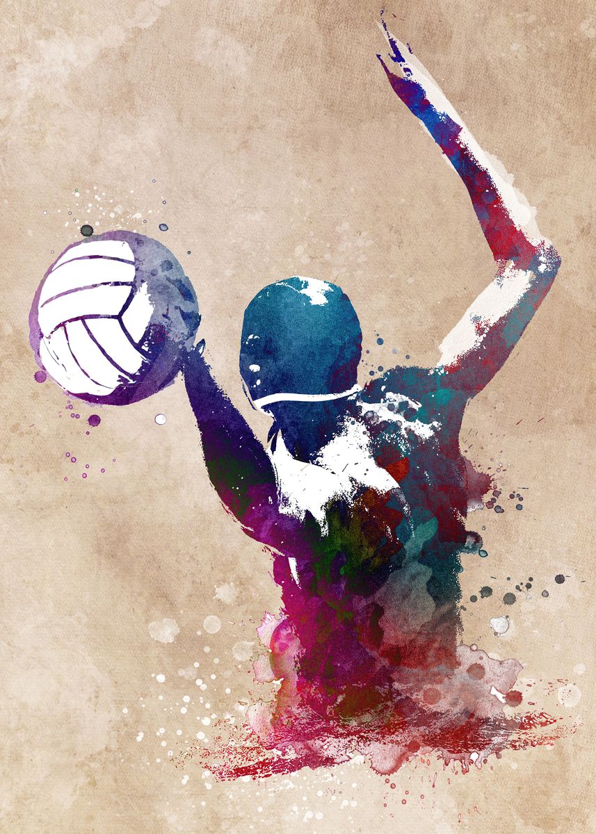 'Water polo sport ' Poster, picture, metal print, paint by JBJart ...