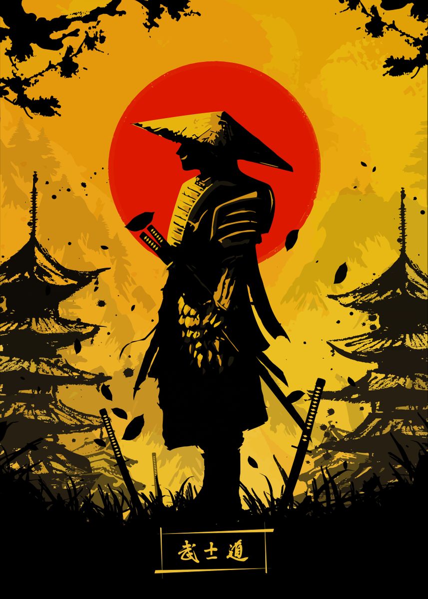 'japanese samurai' Poster by Ridwanart Displate