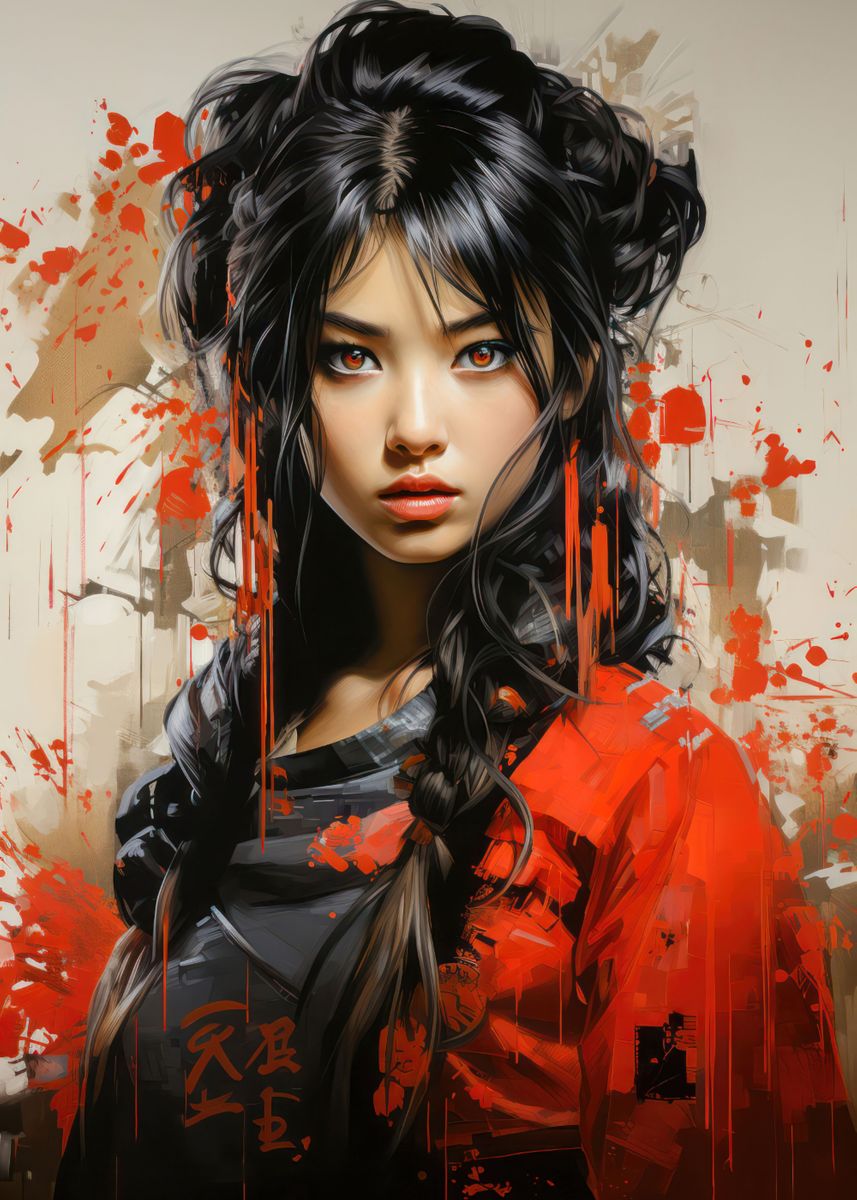 'Beautiful Samurai Girl' Poster, picture, metal print, paint by ...