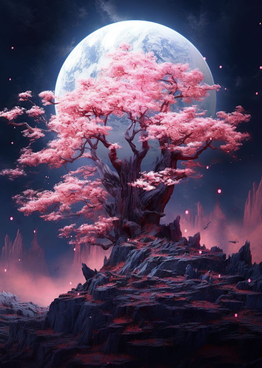 'Magical Sakura' Poster, picture, metal print, paint by Aron Sellers ...