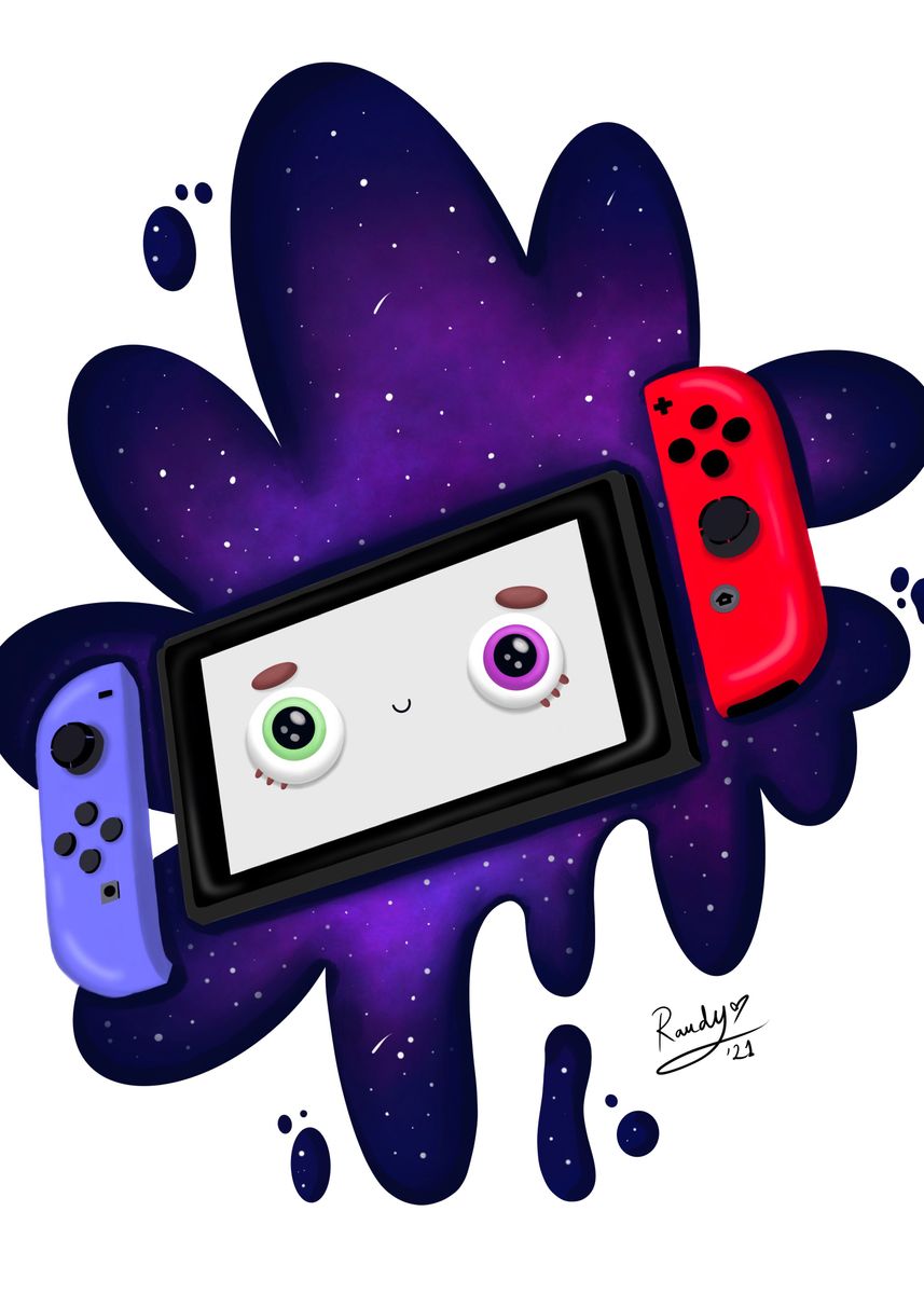 'Galactic Nintendo Switch ' Poster, picture, metal print, paint by ...