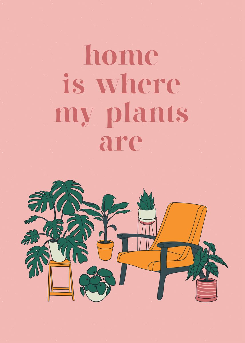 'Plants Quote' Poster, picture, metal print, paint by Cool Worker