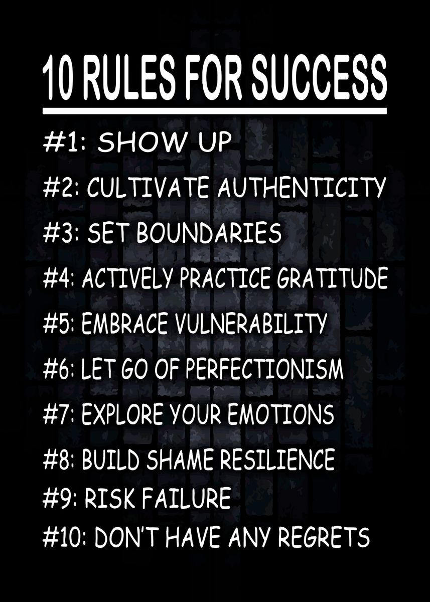 '10 Rules for Success' Poster by nhivivuha | Displate