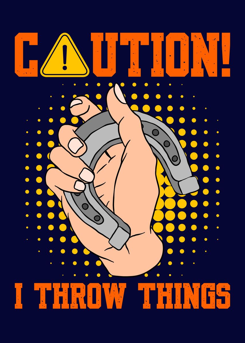 'Funny Horseshoe Pitching' Poster by MzumO Displate