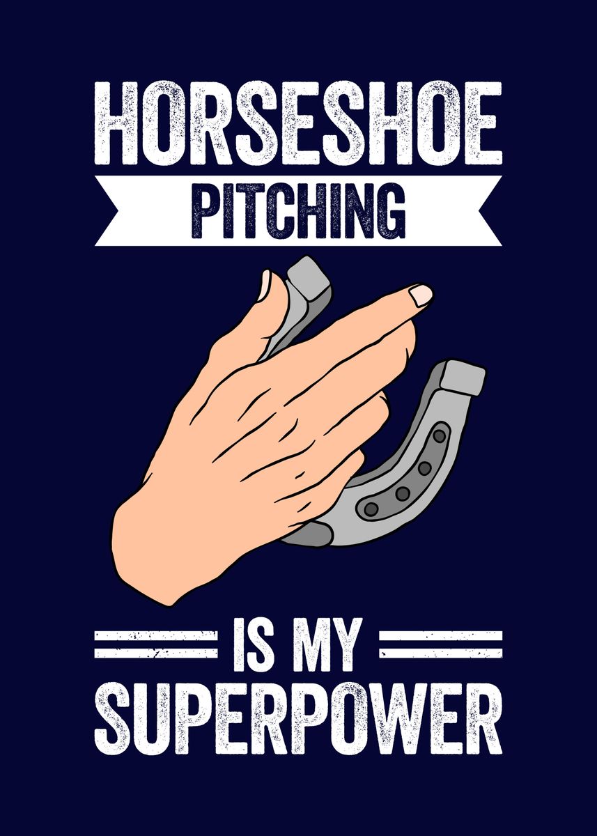'Funny Horseshoe Pitching' Poster by MzumO Displate