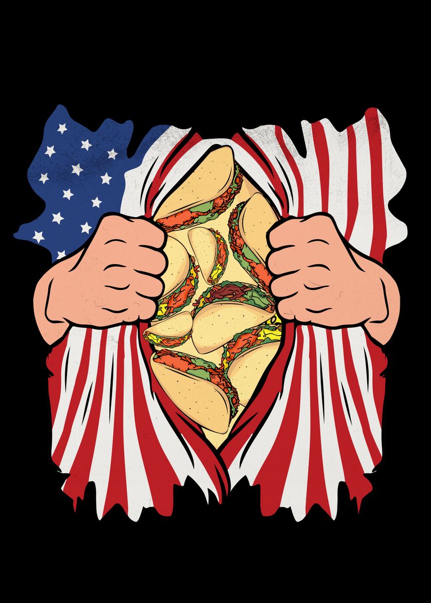 'Taco Lover 4th Of July USA' Poster by PangolinArts Displate