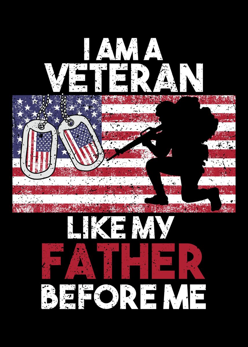 'Im A Veteran' Poster, picture, metal print, paint by Hexor | Displate