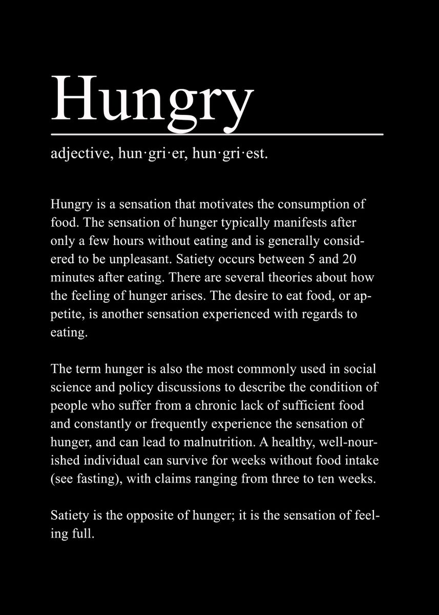 'Hungry Meaning' Poster, picture, metal print, paint by TrexNa Displate