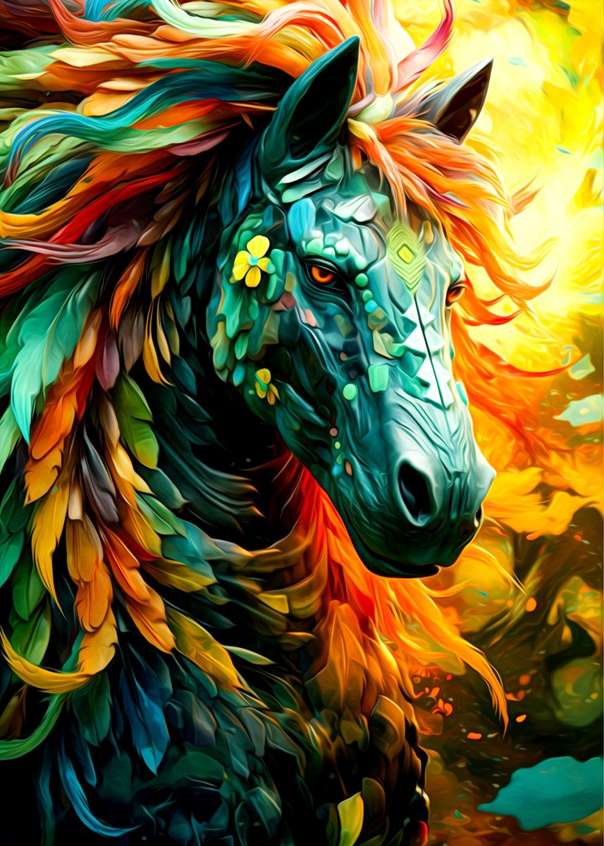 'Horse Psychedelic' Poster by Trainer Artist | Displate