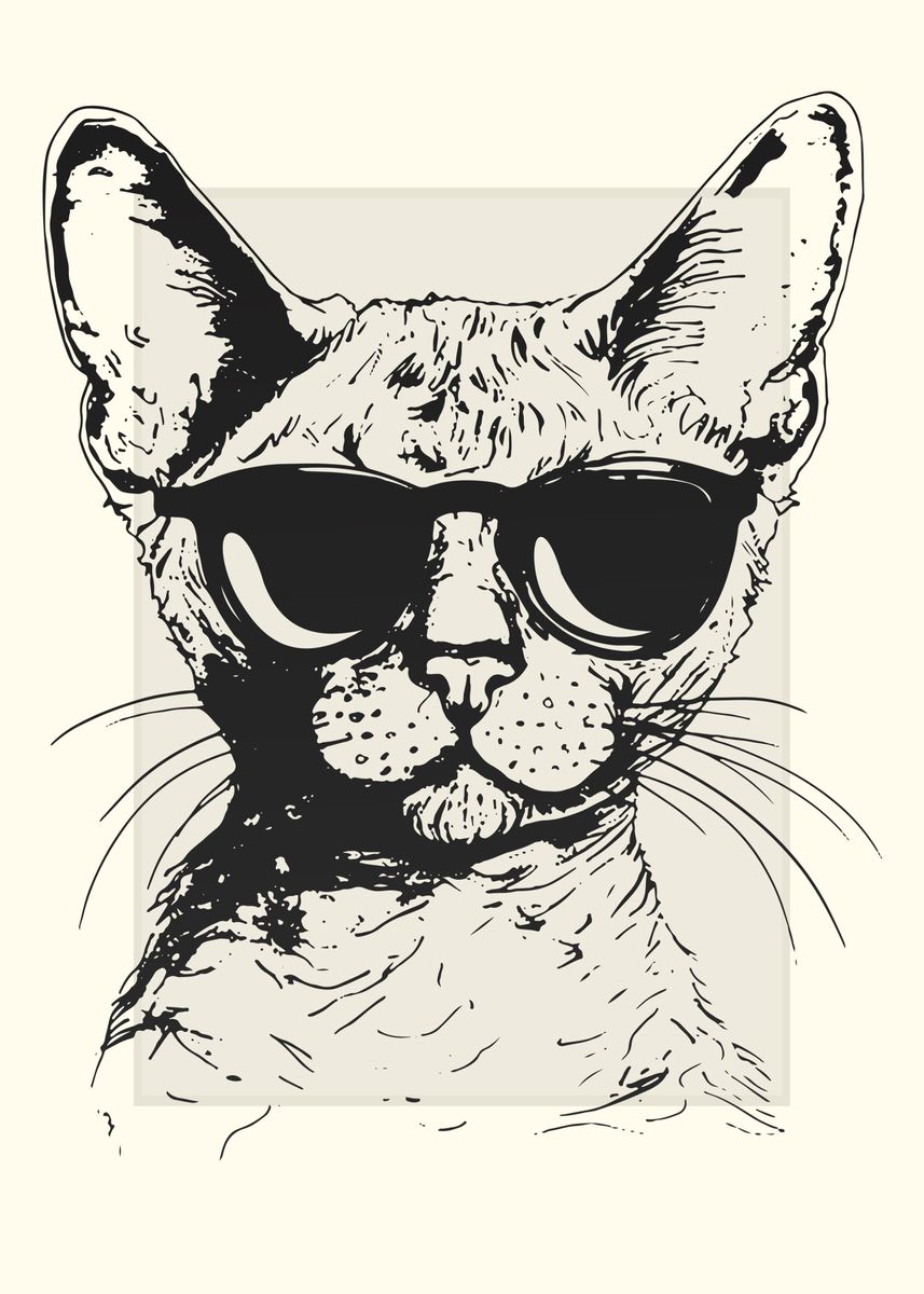 &lsquo;Devon Rex Illustration&rsquo; Poster by Rafael Dxgn | Displate