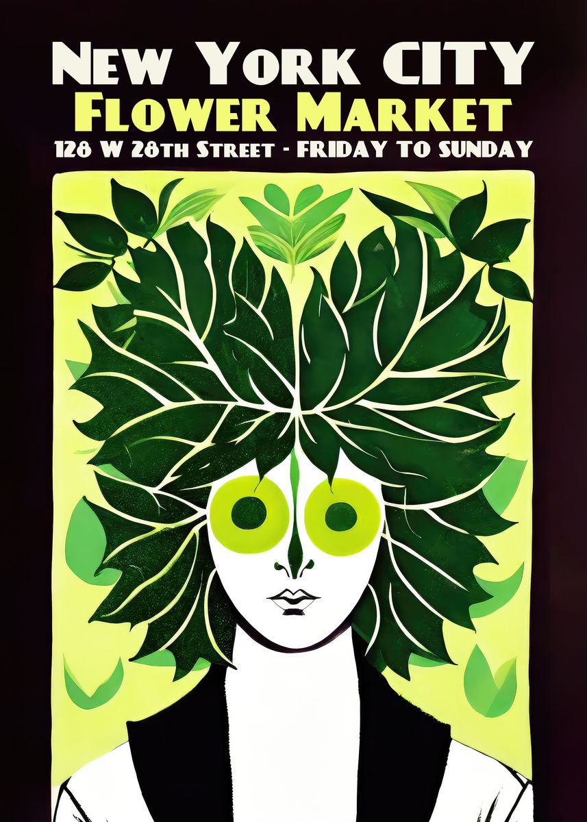 'NYC Flower Market Poster' Poster, picture, metal print, paint by