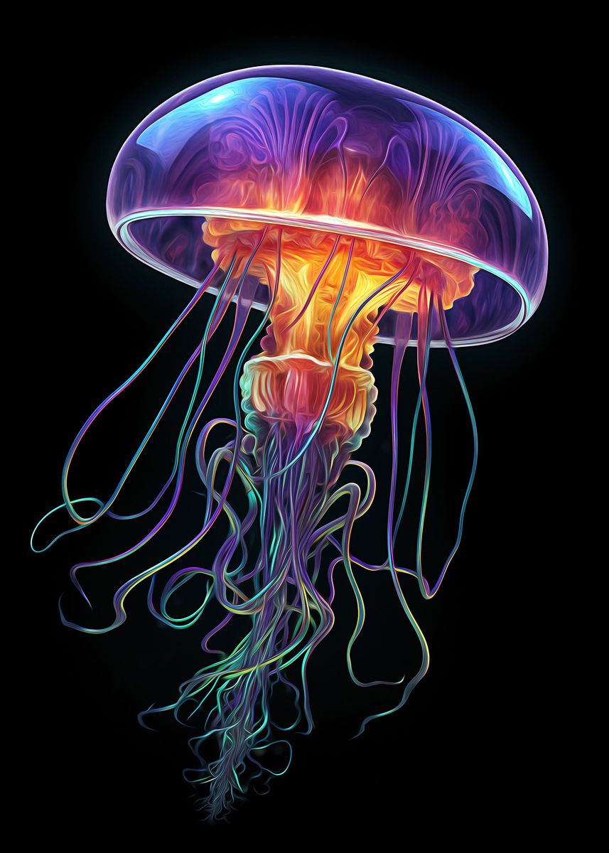 'Psychedelic Jellyfish' Poster by Chris Cupit | Displate