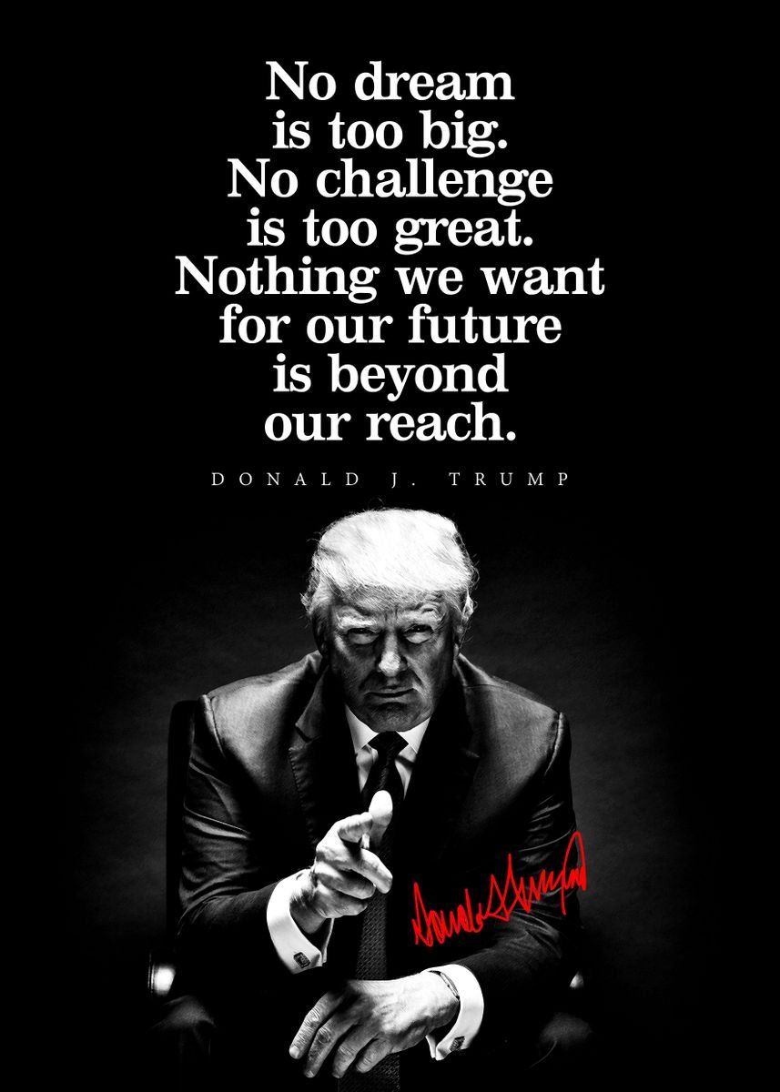 'Inspirational Quote Trump' Poster, Picture, Metal Print, Paint By Team ...