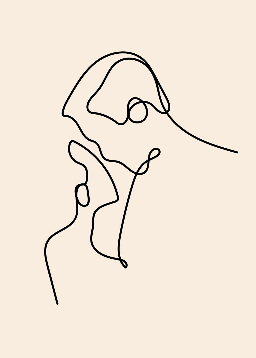 Female Portrait Line Art, Minimalist Girl Drawing, Human People