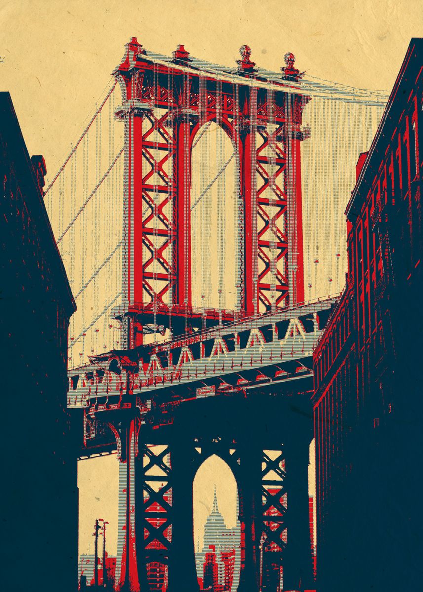 'Brooklyn Bridge' Poster, picture, metal print, paint by Zhidane Al ...