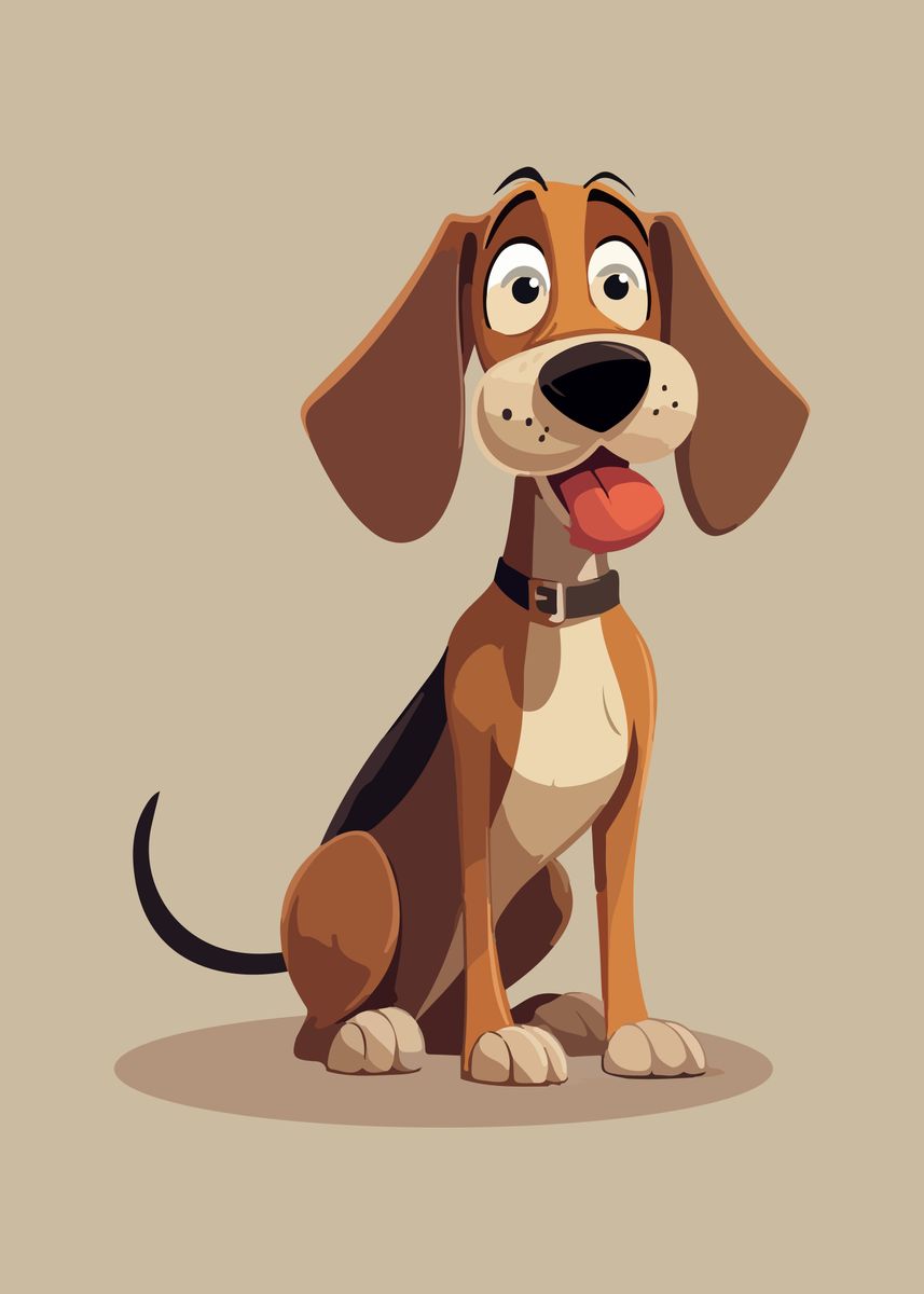 'hound dog cartoon' Poster, picture, metal print, paint by noer thoif ...