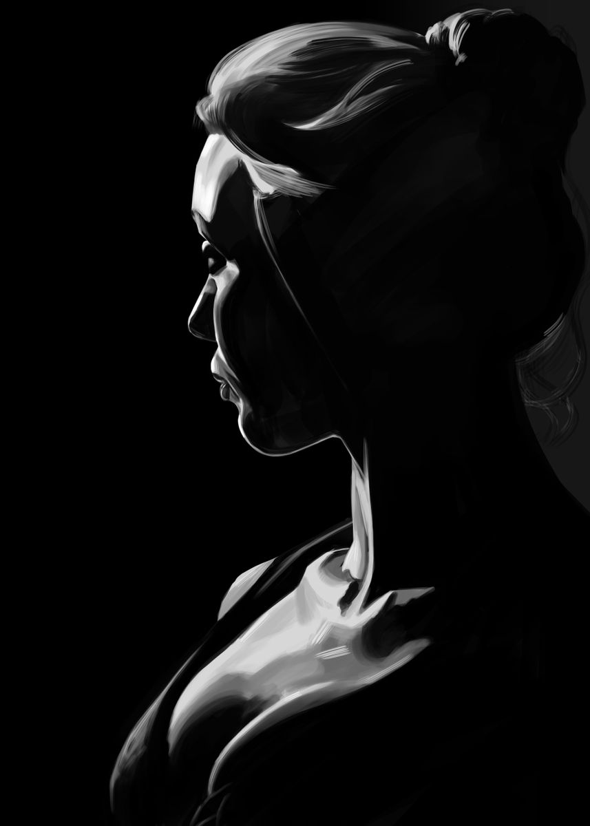 'Black and White Girl' Poster by Minho Displate