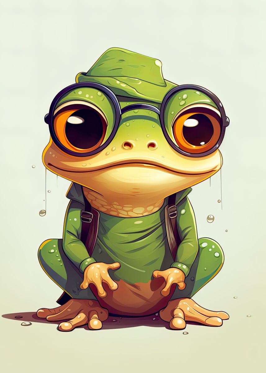 'Funny Frog ' Poster by Janaka Dharmasena | Displate