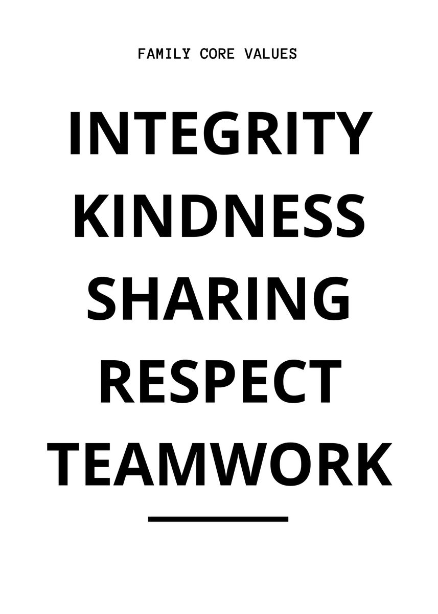 family-core-values-poster-picture-metal-print-paint-by-edson-ramos