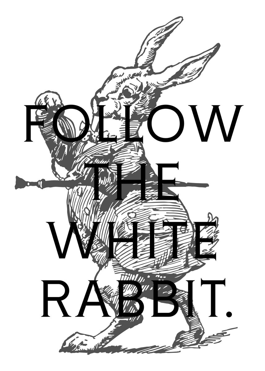 'Follow the White Rabbit' Poster, picture, metal print, paint by ...