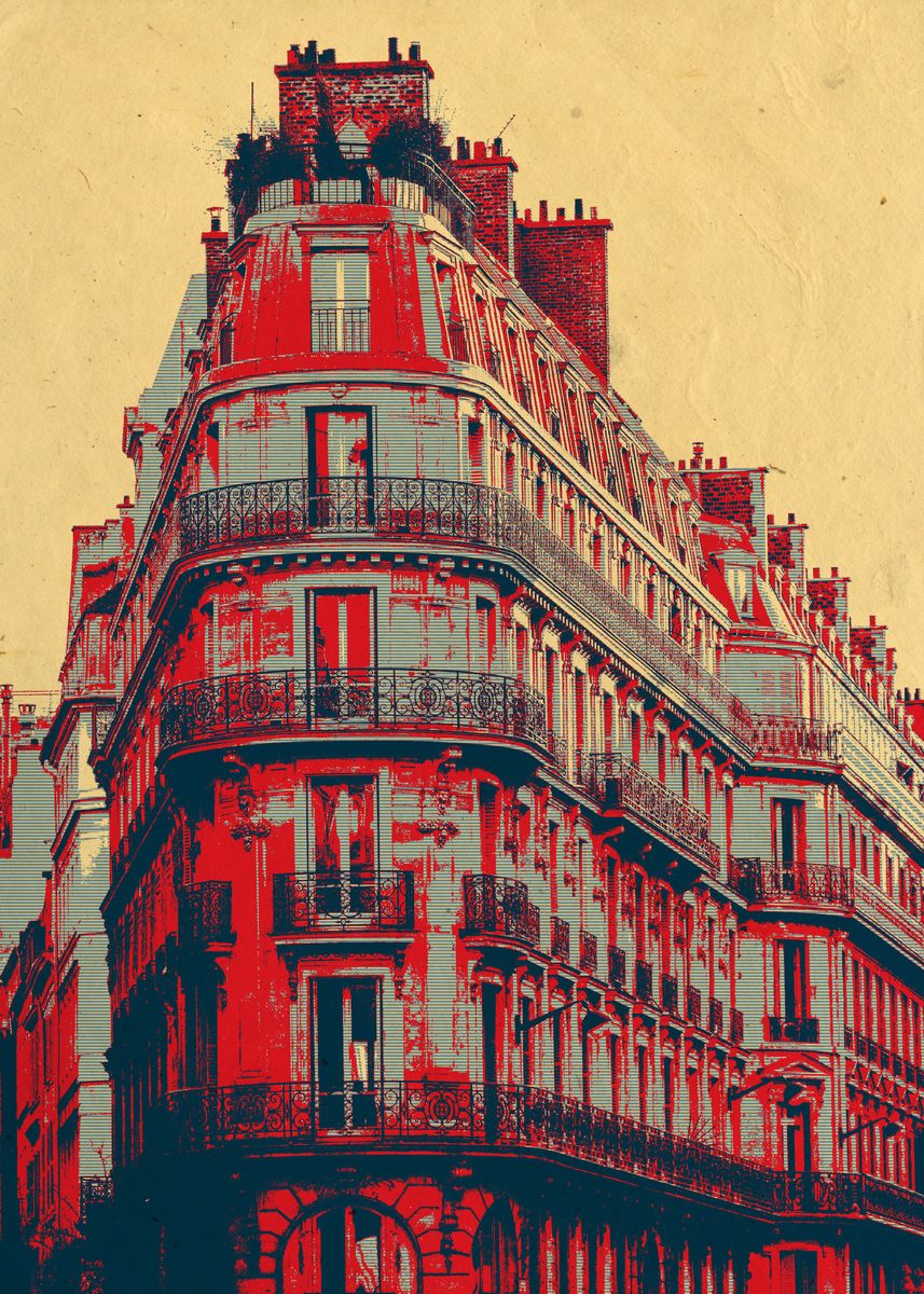 'Paris Building' Poster, picture, metal print, paint by Zhidane Al ...