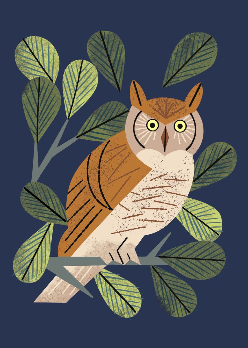 ‘Perching Owl’ Poster by Renea L Thull | Displate