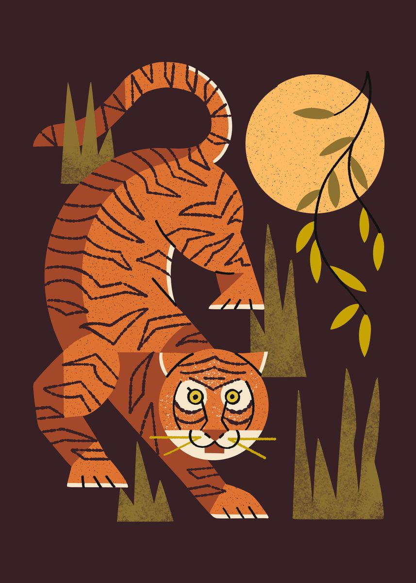 'Tiger Moon' Poster, picture, metal print, paint by Renea L Thull ...