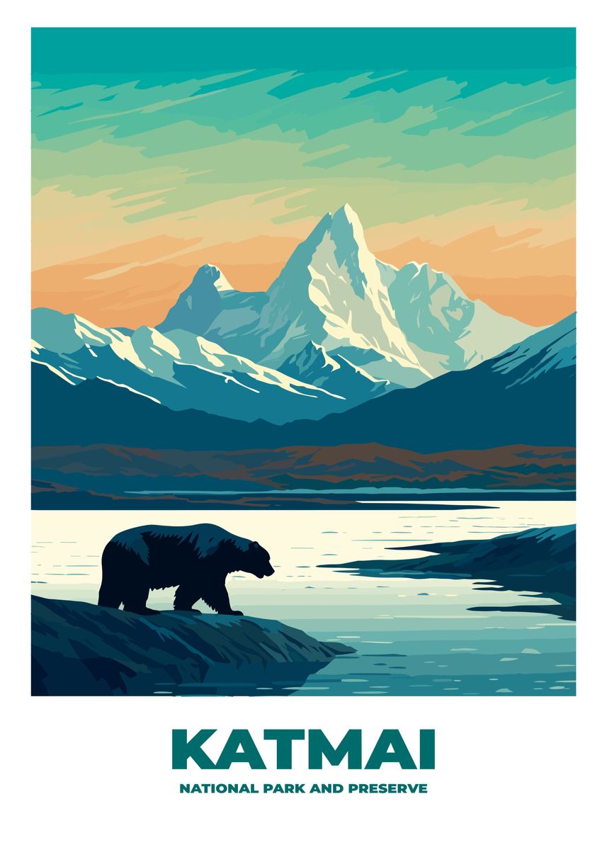'Katmai National Park ' Poster by mcmtdesigns | Displate