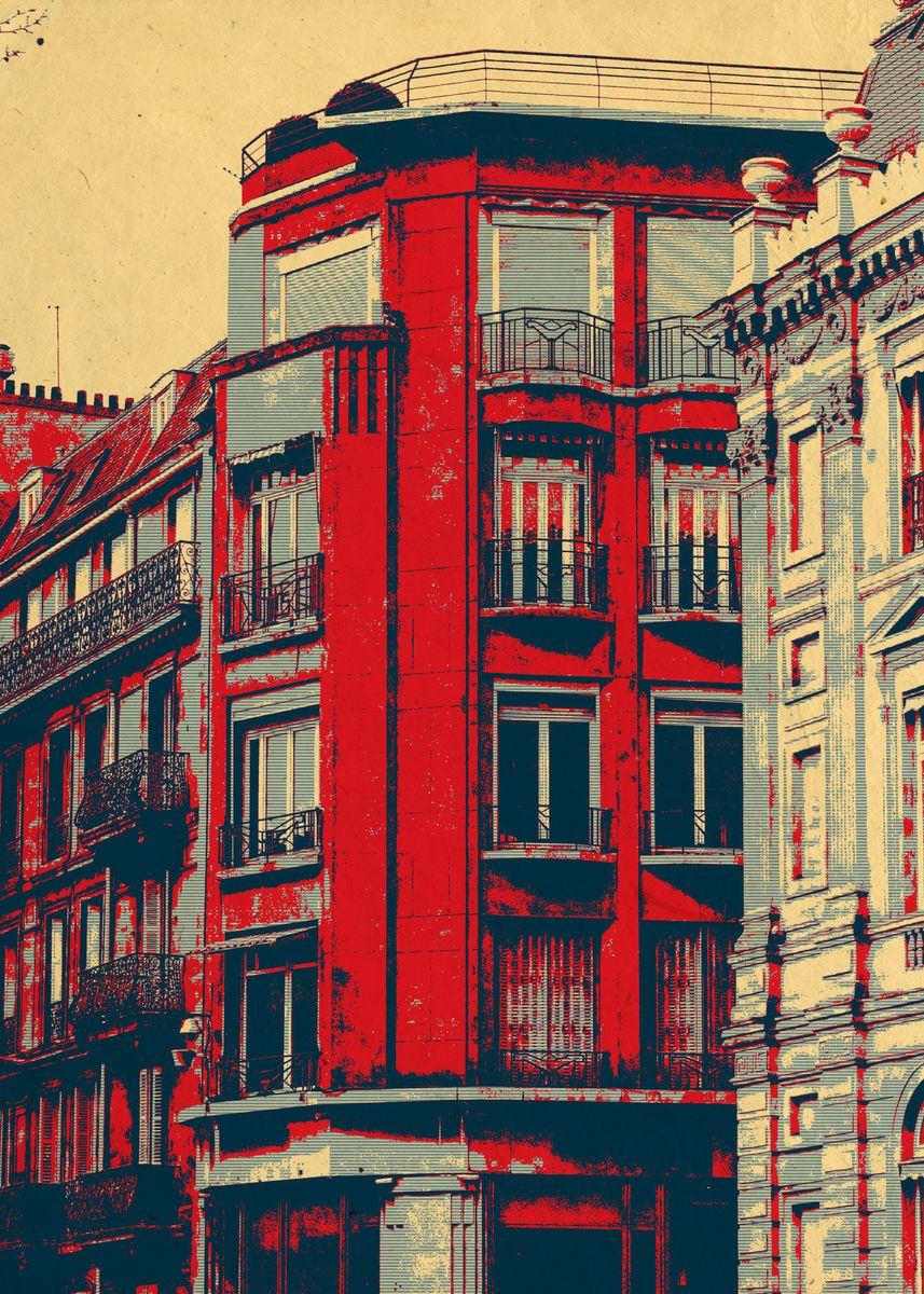'Paris Building' Poster, picture, metal print, paint by Zhidane Al ...