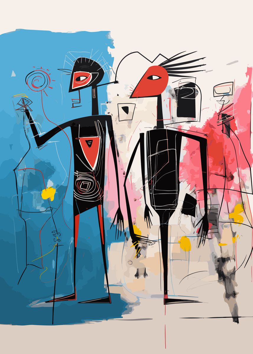 'Abstract Man Woman Art ' Poster, picture, metal print, paint by Omar ...