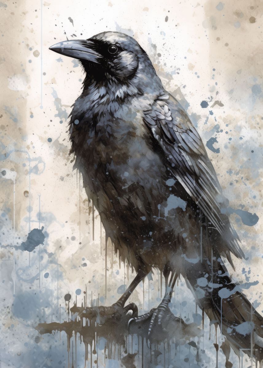 'Raven Crow' Poster, picture, metal print, paint by DecoyDesign | Displate