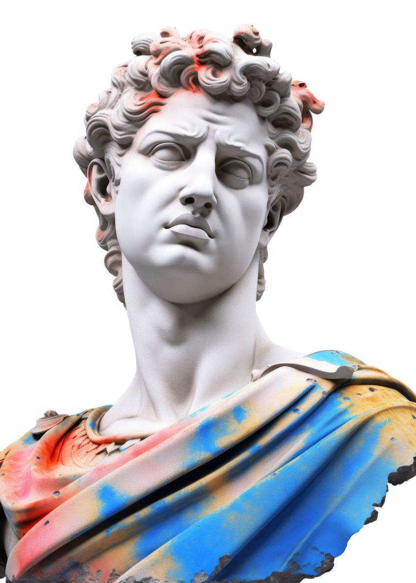 'Painted Marble Statue 2' Poster by Stylianos Karagiannis Displate