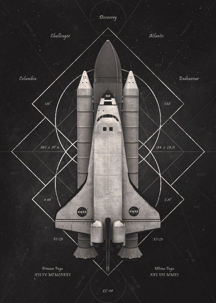 'Space Shuttle' Poster, picture, metal print, paint by Void Seven ...