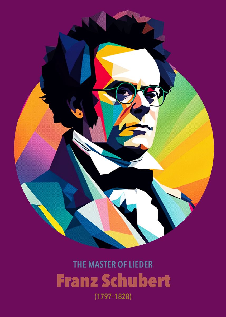 'Franz Schubert in WPAP ' Poster, picture, metal print, paint by ...