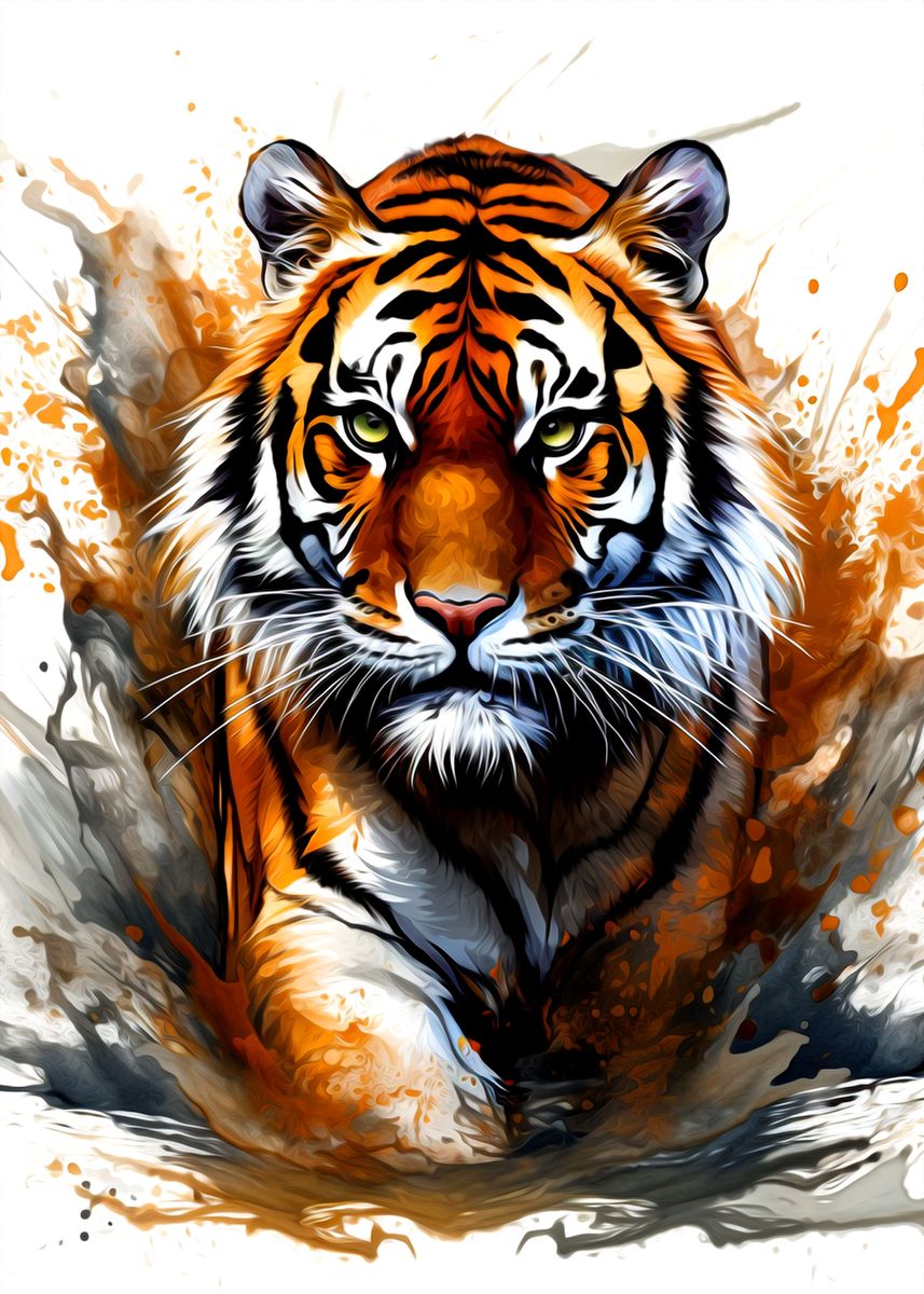 'Tiger' Poster, picture, metal print, paint by radi neo | Displate