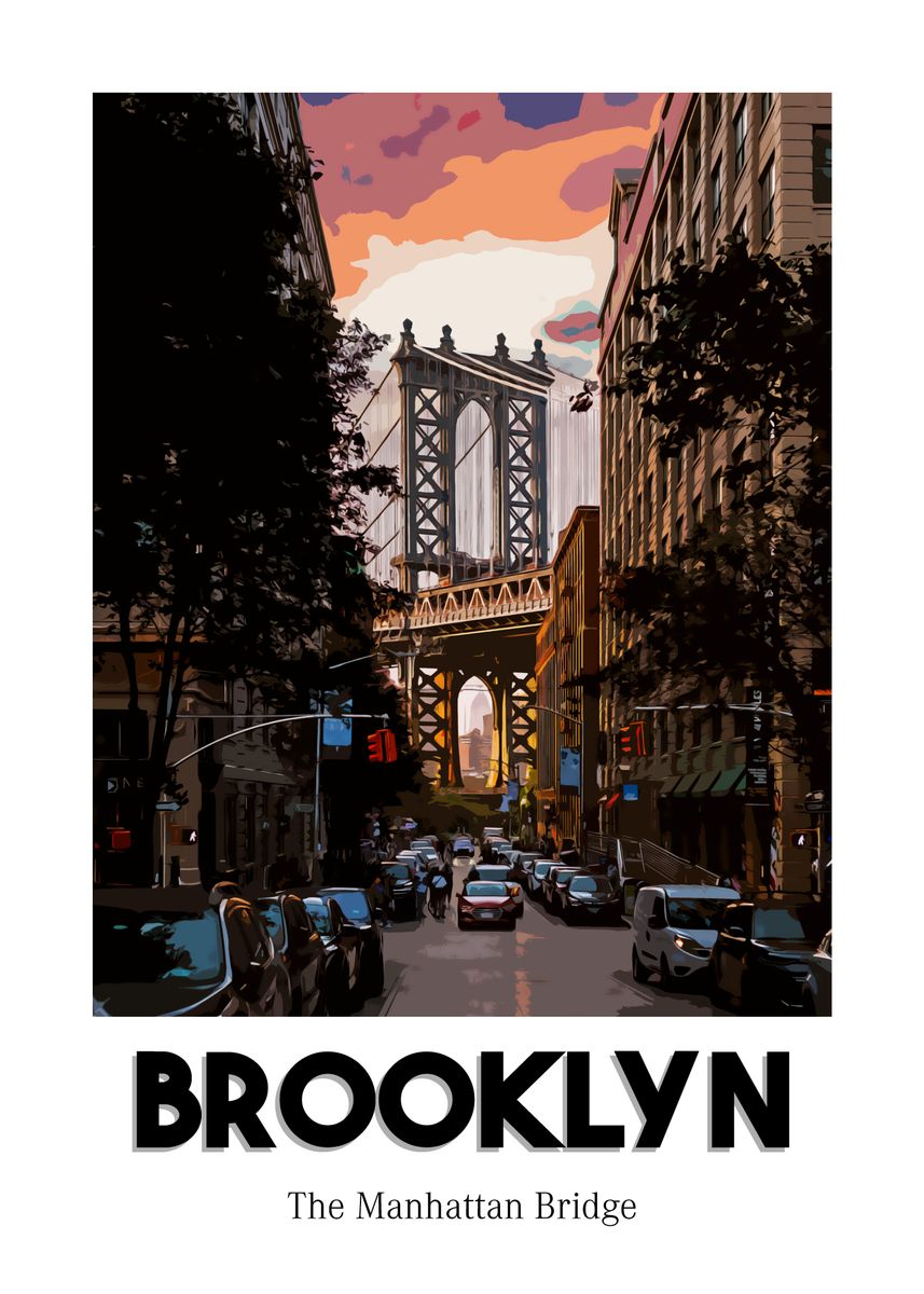 'Brooklyn Bridge' Poster, Picture, Metal Print, Paint By Erwan MAITRE ...