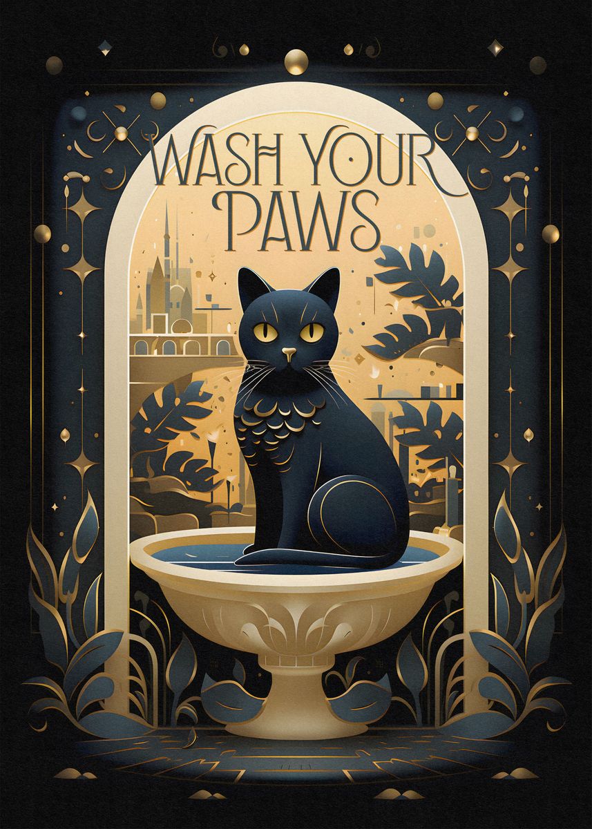 'Art Deco Bathroom Art' Poster, picture, metal print, paint by Mircea | Displate